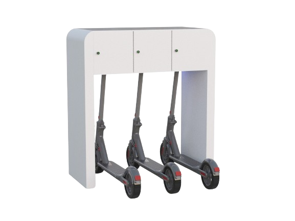 Aparcamiento patinetes Elite es un mobiliario elegante, seguro y fácil de usar.