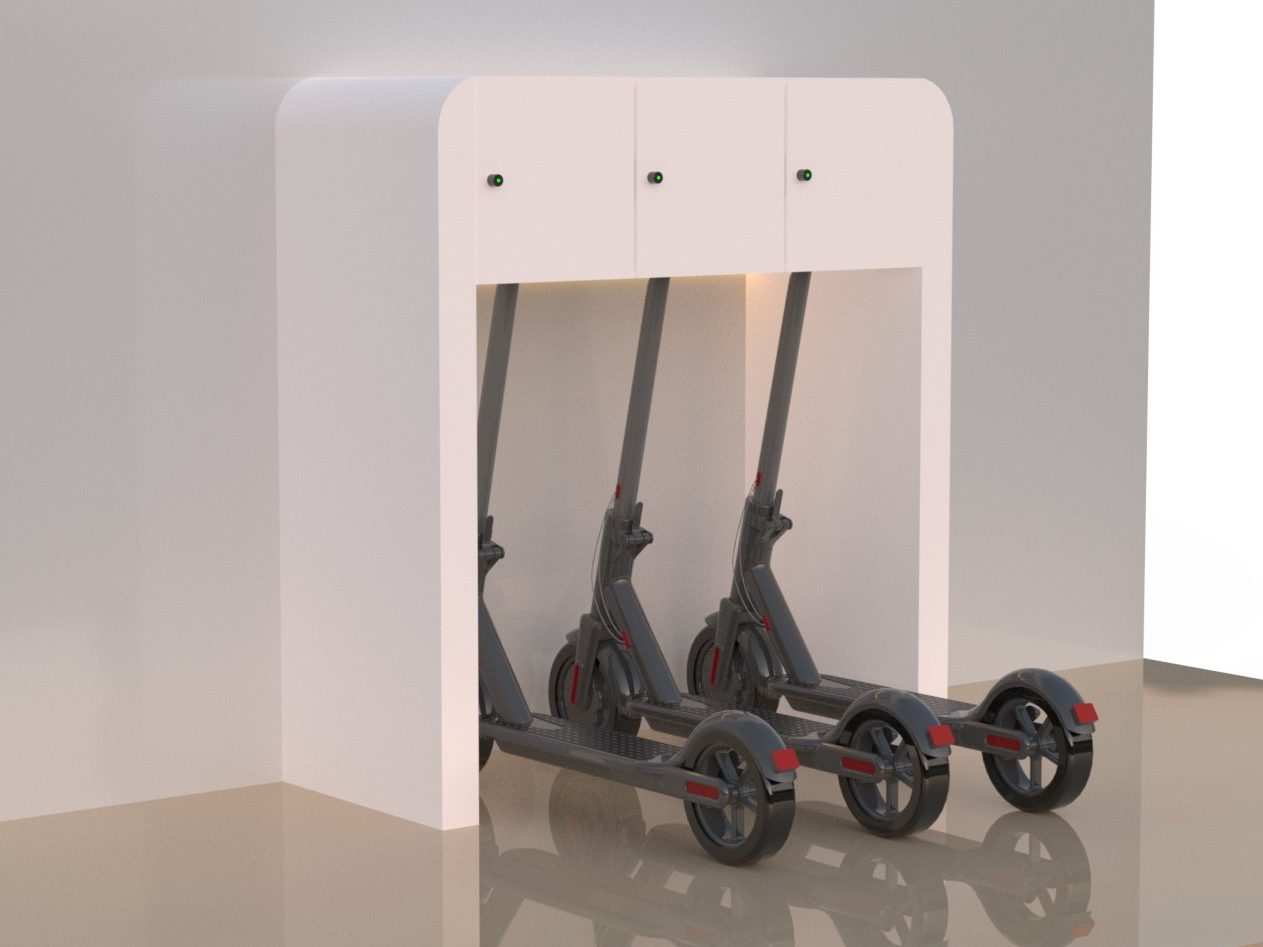 Aparcamiento patinetes Elite es un mobiliario elegante, seguro y fácil de usar.